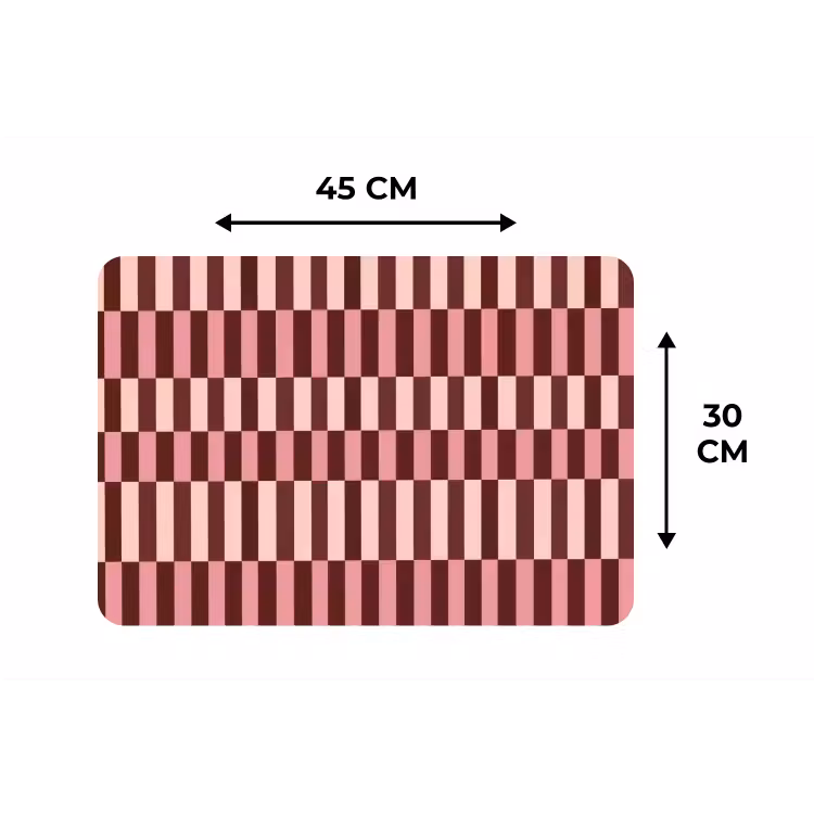 Roze - Rood - Blokjes Placemat vinyl groot 368 -specs