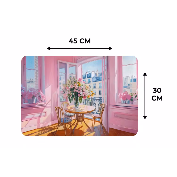 Pink - City - Bloemen Placemat vinyl groot -specs