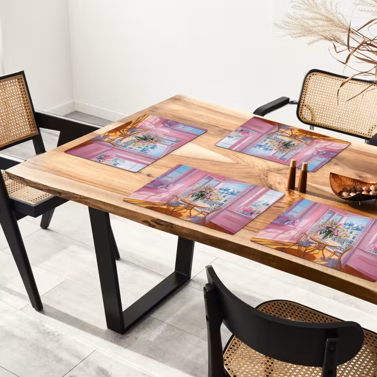 Pink - City - Bloemen Placemat vinyl groot -zzsfeer4_Kitchenyeah-website