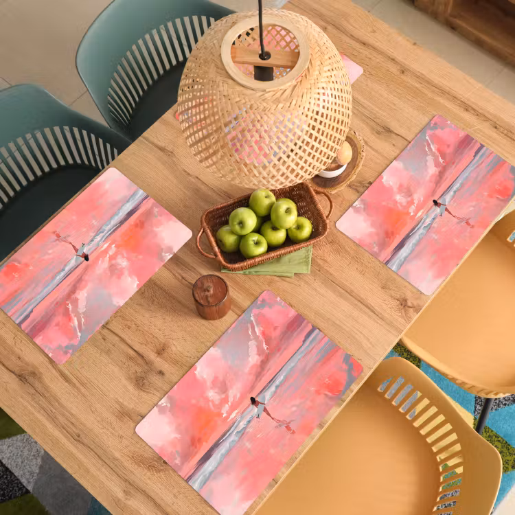 Roze - Surfen - Zee Placemat vinyl groot -zzsfeer5_Kitchenyeah-website