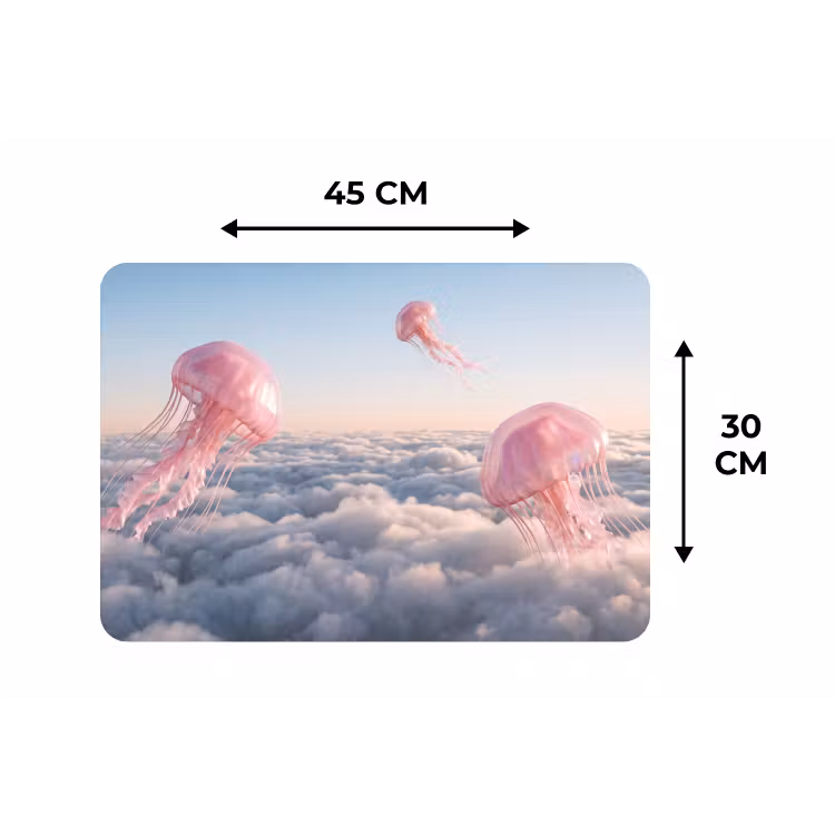 Tischset - 6 Stück - Rosa Tier – Wolken - Roze dier - Wolken Placemat vinyl groot