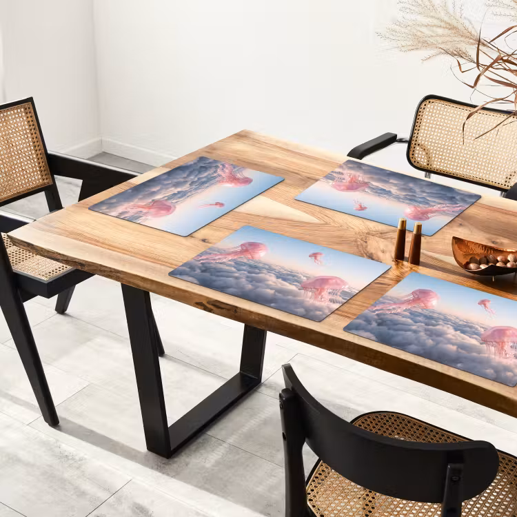 Tischset - 6 Stück - Rosa Tier – Wolken - Roze dier - Wolken Placemat vinyl groot