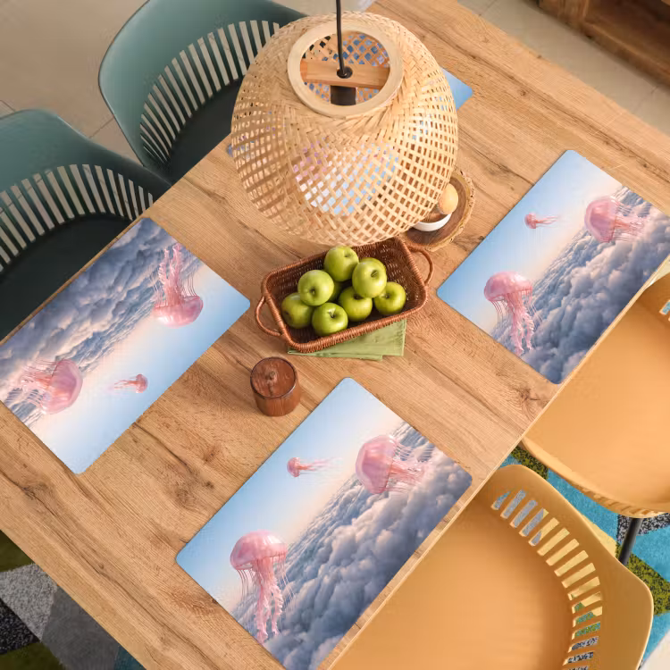 Tischset - 6 Stück - Rosa Tier – Wolken - Roze dier - Wolken Placemat vinyl groot