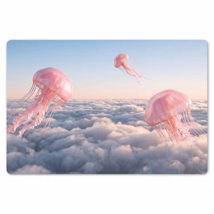 Tischset - 6 Stück - Rosa Tier – Wolken - Roze dier - Wolken Placemat vinyl groot