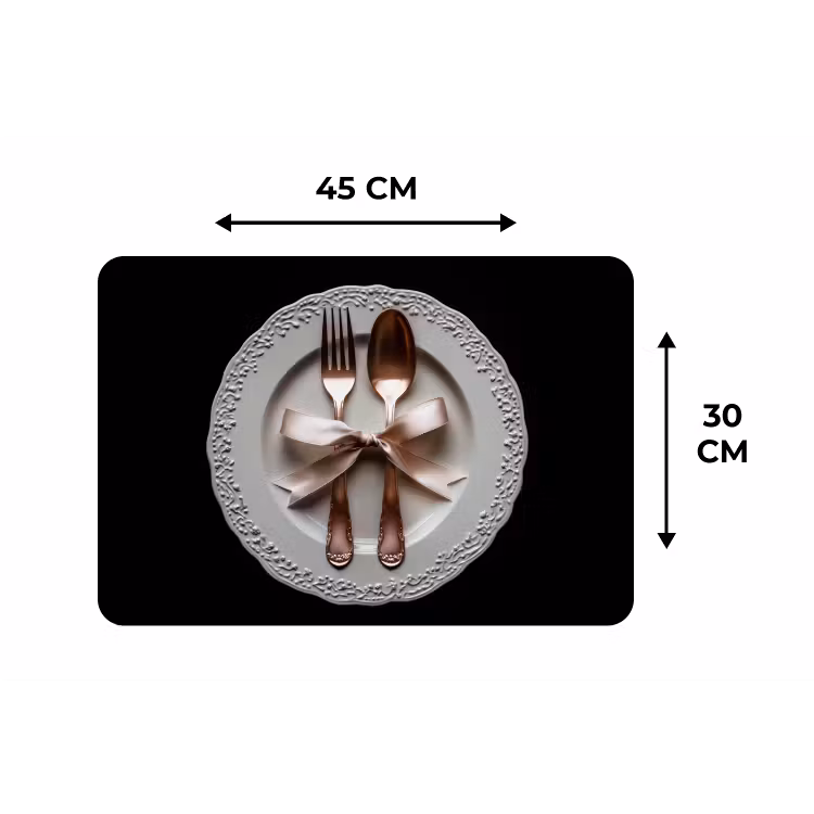 Rose - Strik - Bestek Placemat vinyl groot -specs