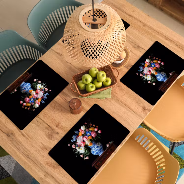 Rozen - Bloemen - Vaas - Boeket Placemat vinyl groot -zzsfeer5_Kitchenyeah-website