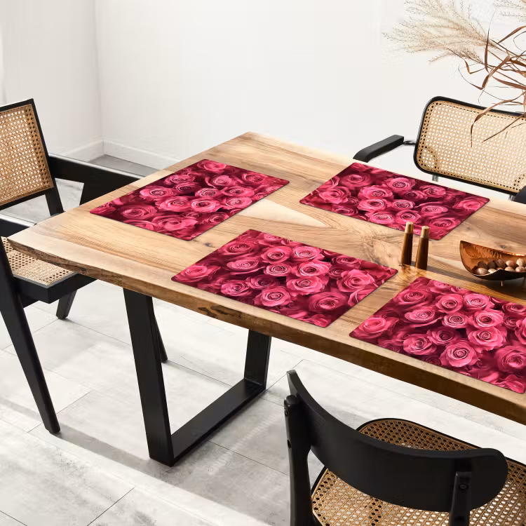 Rozen - Pink - Bloem Placemat vinyl groot -zzsfeer4_Kitchenyeah-website
