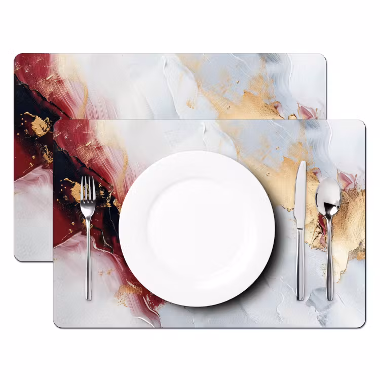 Rood - Abstract - Goud - Modern Placemat vinyl groot -zzsfeer2_Kitchenyeah-website