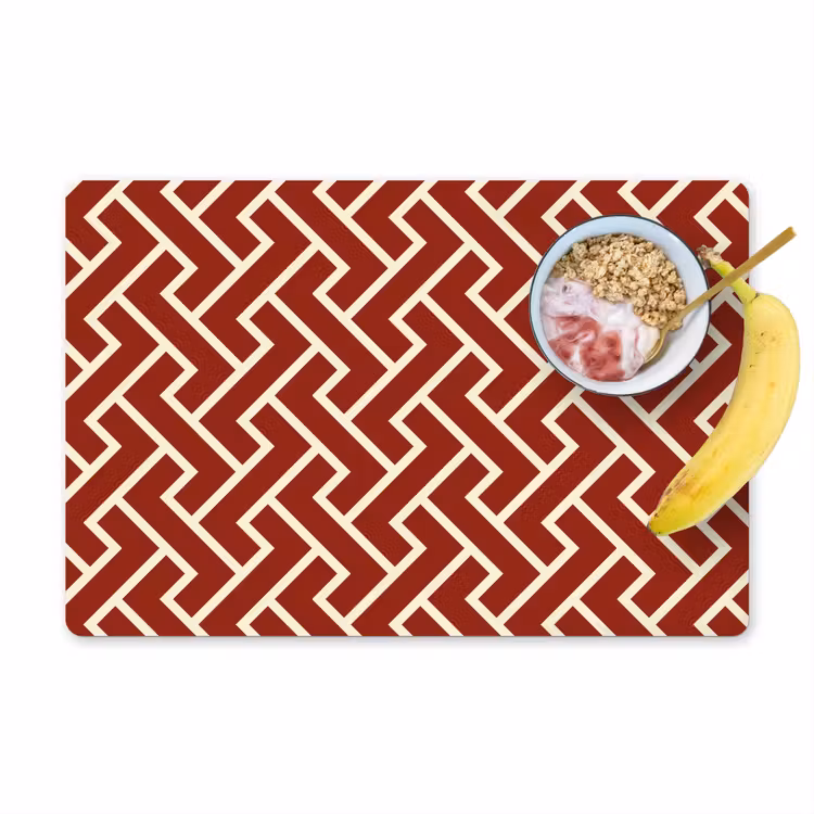 Rood - Beige - Patroon - Lijnen Placemat vinyl groot 368 -zzzproduct_Kitchenyeah-website