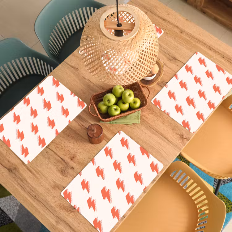 Rood - Bliksem - Roze Placemat vinyl groot 368 -zzsfeer5_Kitchenyeah-website