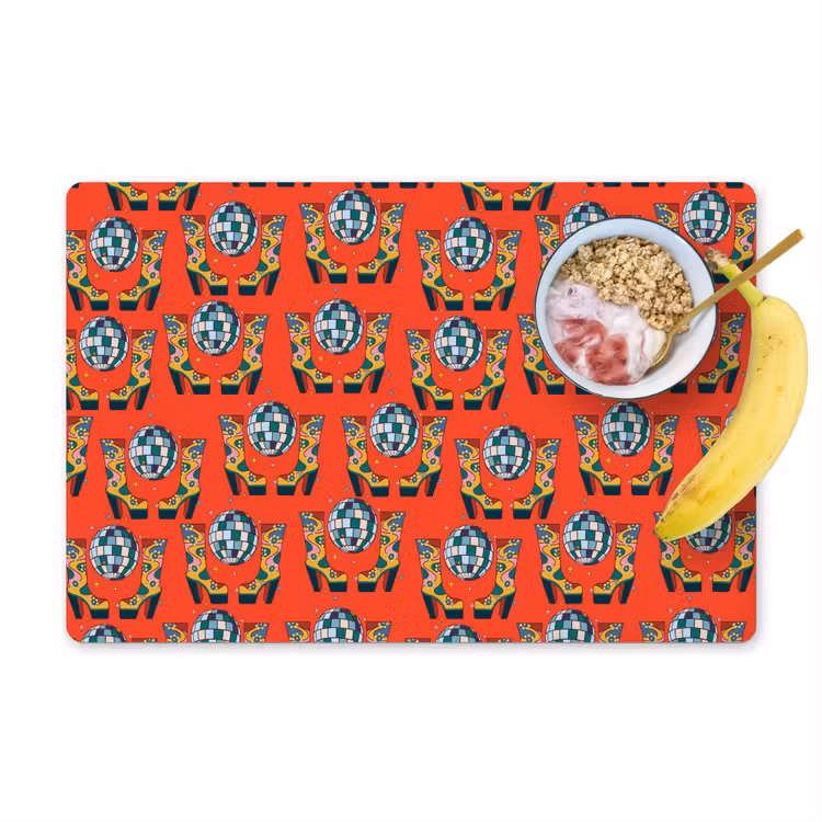 Rood - Disco - Patroon Placemat vinyl groot 368 -zzzproduct_Kitchenyeah-website