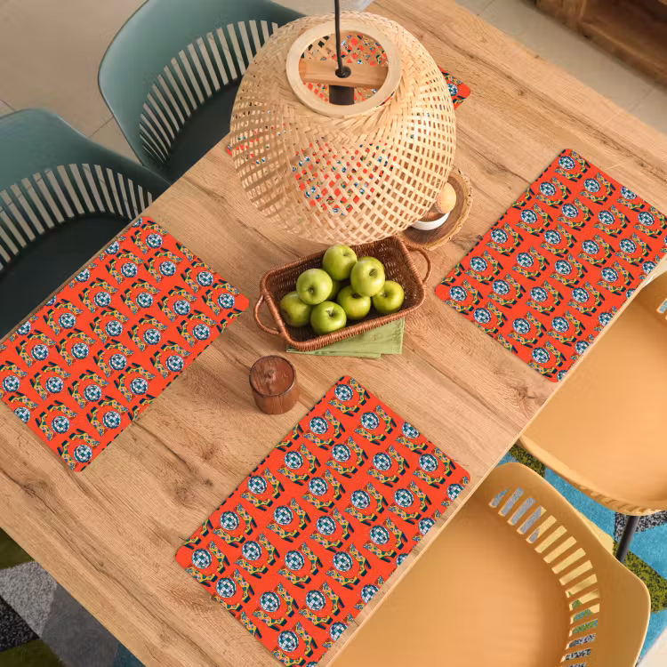 Rood - Disco - Patroon Placemat vinyl groot 368 -zzsfeer5_Kitchenyeah-website