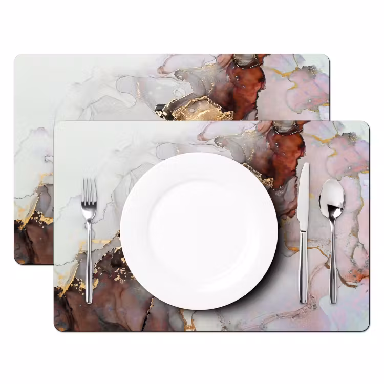 Rood - Marmer - Goud Placemat vinyl groot -zzsfeer2_Kitchenyeah-website