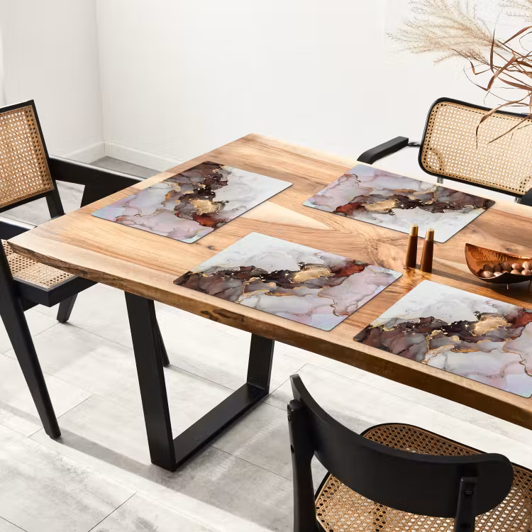 Rood - Marmer - Goud Placemat vinyl groot -zzsfeer4_Kitchenyeah-website