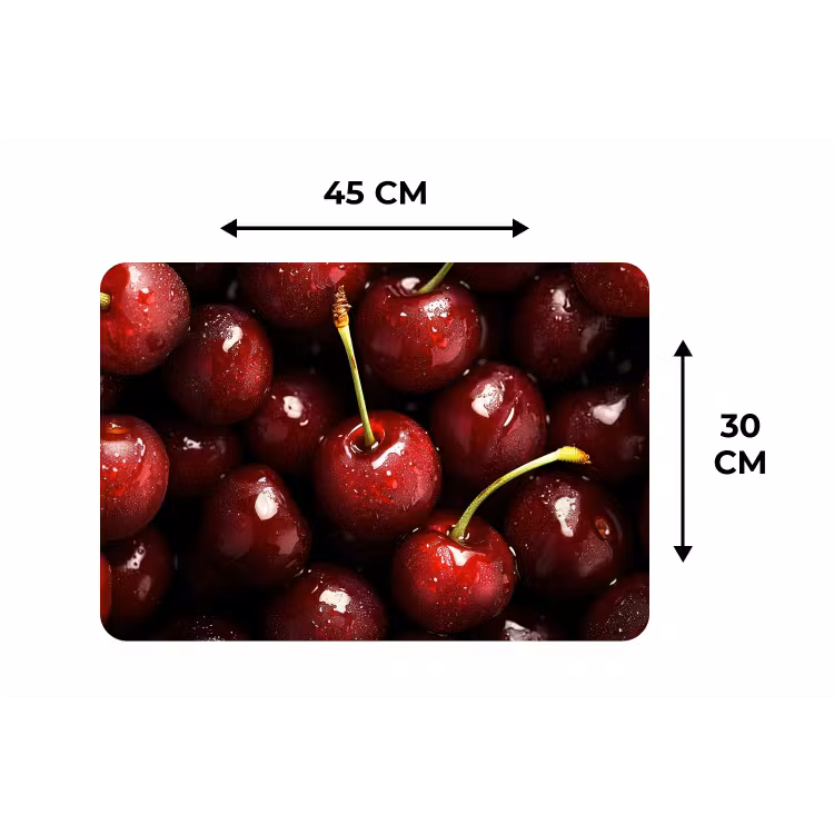 Rood - Fruit - Kersen Placemat vinyl groot -specs