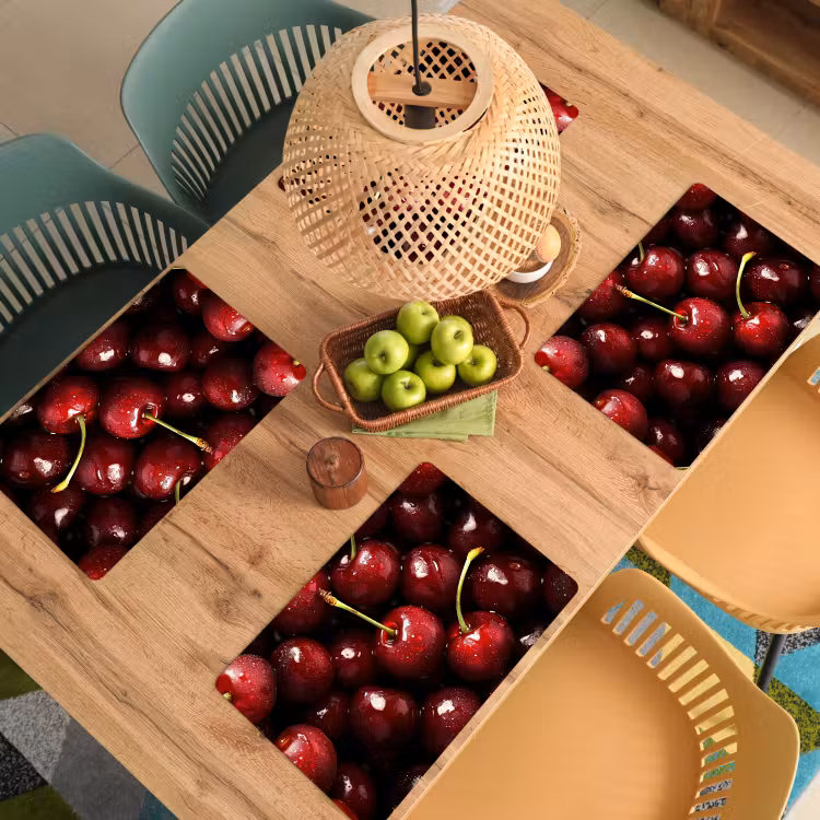 Rood - Fruit - Kersen Placemat vinyl groot -zzsfeer5_Kitchenyeah-website