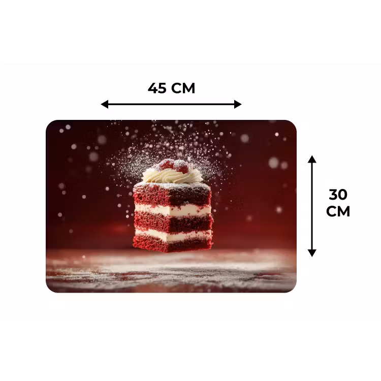 Rode - Velvet - Taart - Eten Placemat vinyl groot -specs