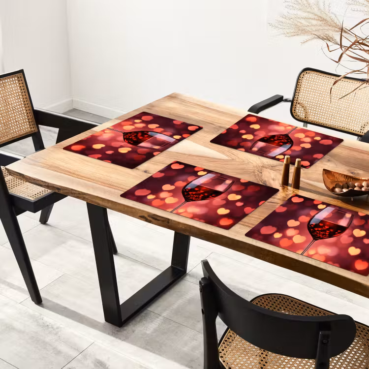 Rood - Wijn - Hartjes Placemat vinyl groot -zzsfeer4_Kitchenyeah-website