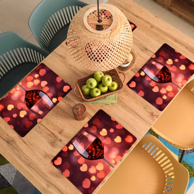 Rood - Wijn - Hartjes Placemat vinyl groot -zzsfeer5_Kitchenyeah-website