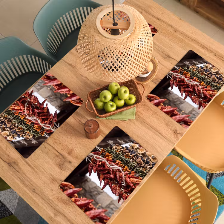 Tischset - 6 Stück - Rote Chilischoten – Essen - Rode pepers - Eten Placemat vinyl groot