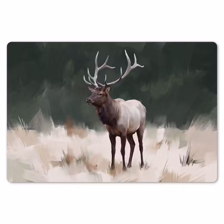 Edelhert - Gewei - Schildering - Rustiek Placemat vinyl groot -zzsfeer1_Kitchenyeah-website