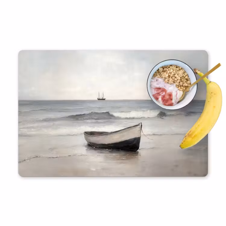 Roeiboot - Zee - Horizon Placemat vinyl groot -zzzproduct_Kitchenyeah-website
