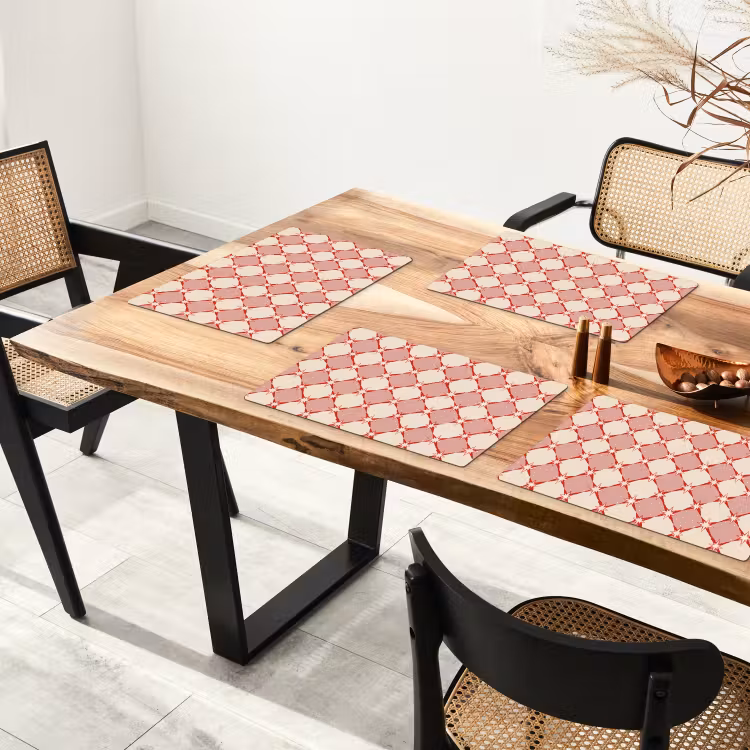 Ruiten - Sterren - Vintage - Oudroze - Rood Placemat vinyl groot 368 -zzsfeer4_Kitchenyeah-website