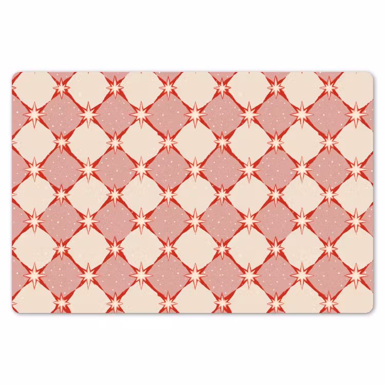 Ruiten - Sterren - Vintage - Oudroze - Rood Placemat vinyl groot 368 -zzsfeer1_Kitchenyeah-website