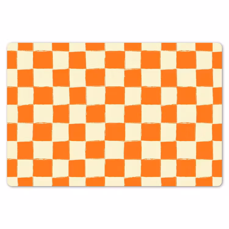 Schaak - Patroon - Oranje Placemat vinyl groot 368 -zzsfeer1_Kitchenyeah-website