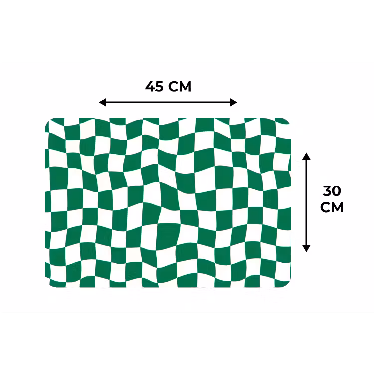 Schaakbord - Golvend - Groen Placemat vinyl groot 368 -specs
