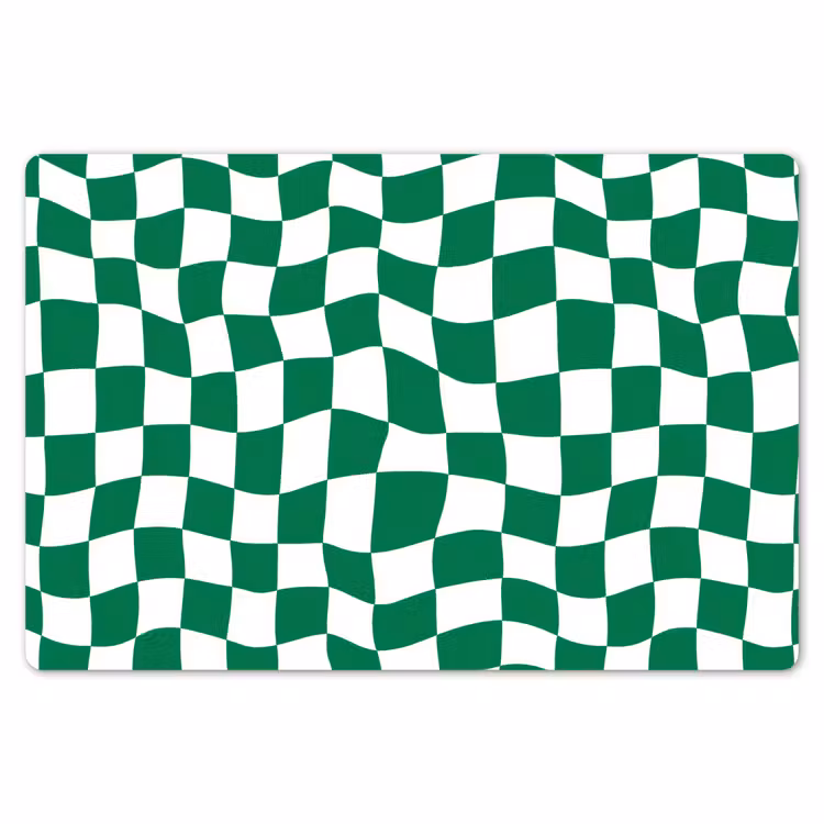 Schaakbord - Golvend - Groen Placemat vinyl groot 368 -zzsfeer1_Kitchenyeah-website