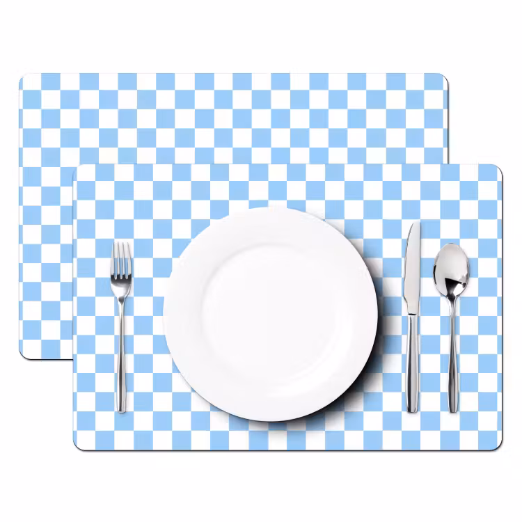 Schaakbord - Klassiek - Blauw Placemat vinyl groot 368 -zzsfeer2_Kitchenyeah-website