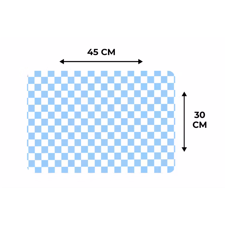 Schaakbord - Klassiek - Blauw Placemat vinyl groot 368 -specs