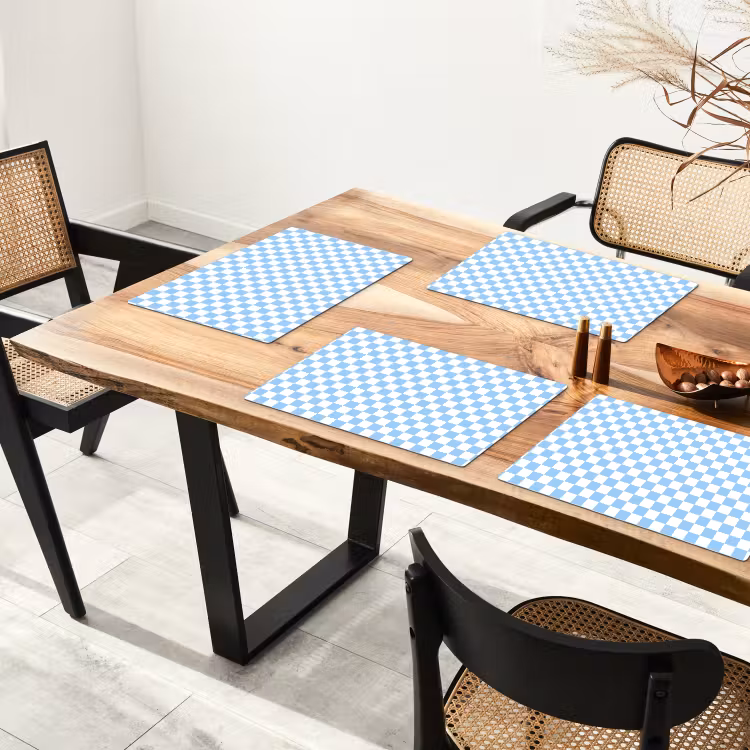 Schaakbord - Klassiek - Blauw Placemat vinyl groot 368 -zzsfeer4_Kitchenyeah-website