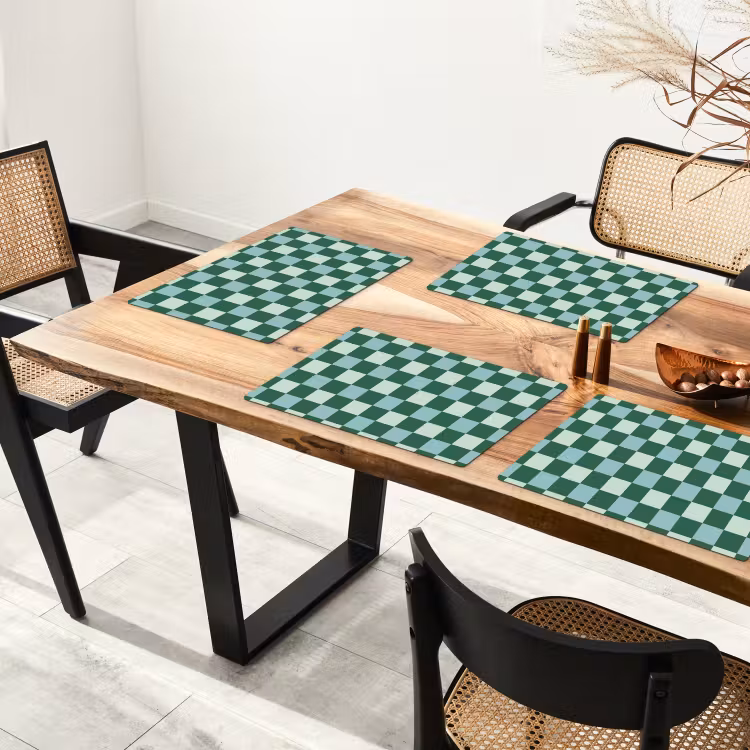 Schaakbord - Klassiek - Groen Placemat vinyl groot 368 -zzsfeer4_Kitchenyeah-website