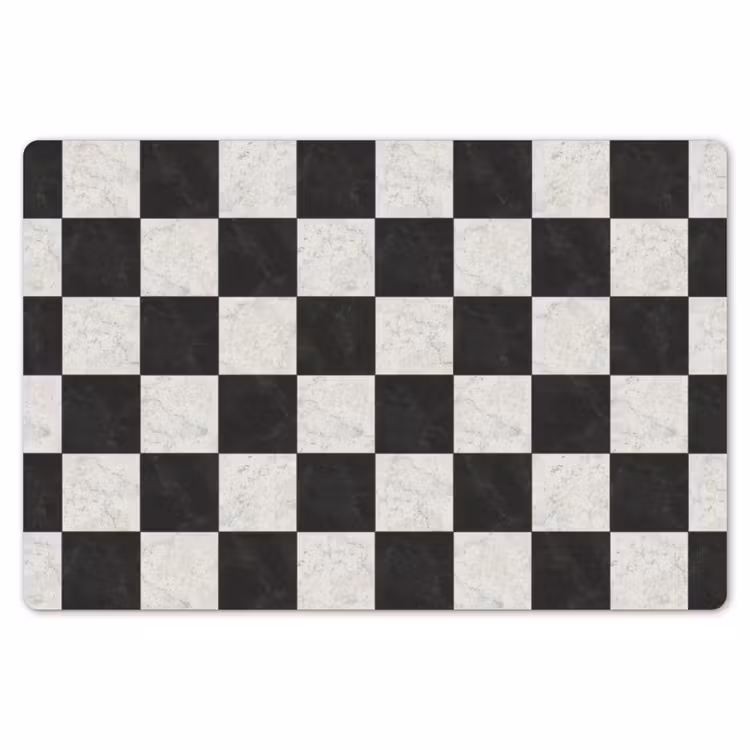 Dambord - Marmer - Zwart - Wit Placemat vinyl groot 368 -zzsfeer1_Kitchenyeah-website