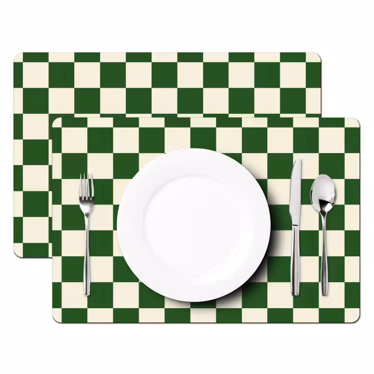 Schaakbord - Patroon - Groen Placemat vinyl groot 368 -zzsfeer2_Kitchenyeah-website