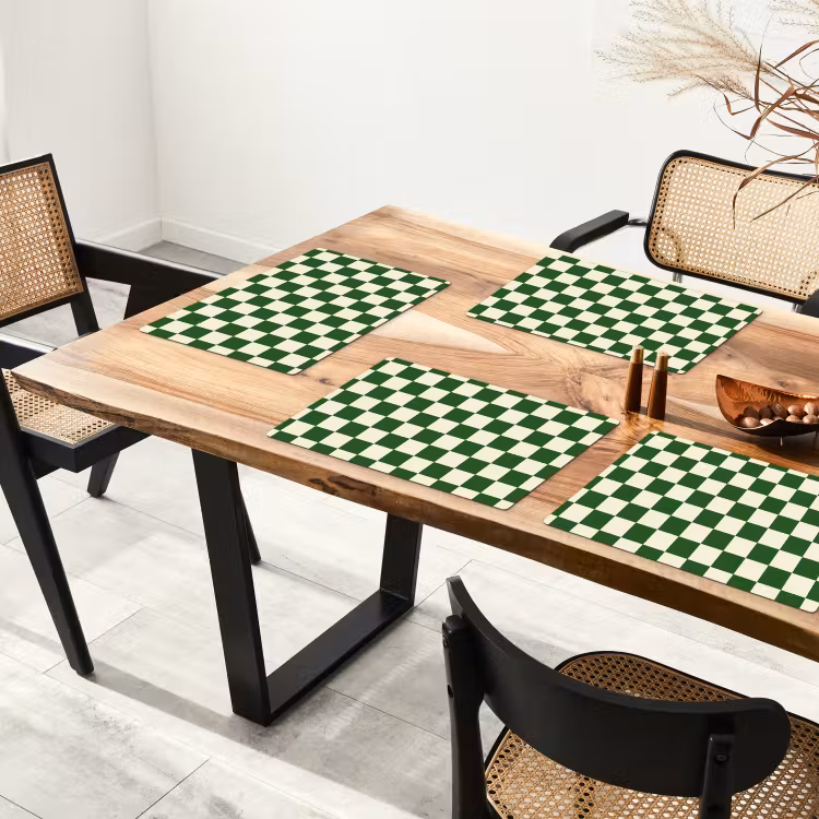 Schaakbord - Patroon - Groen Placemat vinyl groot 368 -zzsfeer4_Kitchenyeah-website