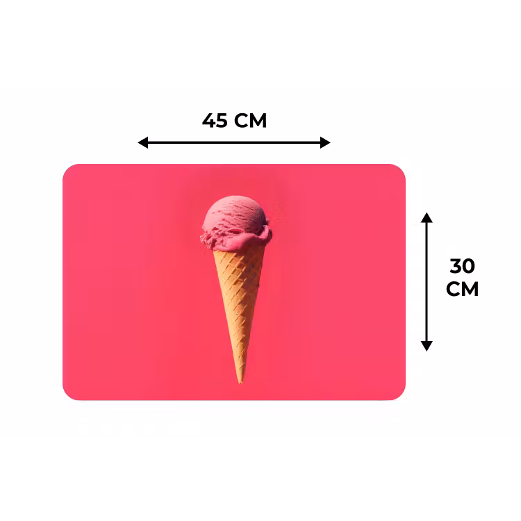 Schepijs - Roze - Hoorntje Placemat vinyl groot -specs