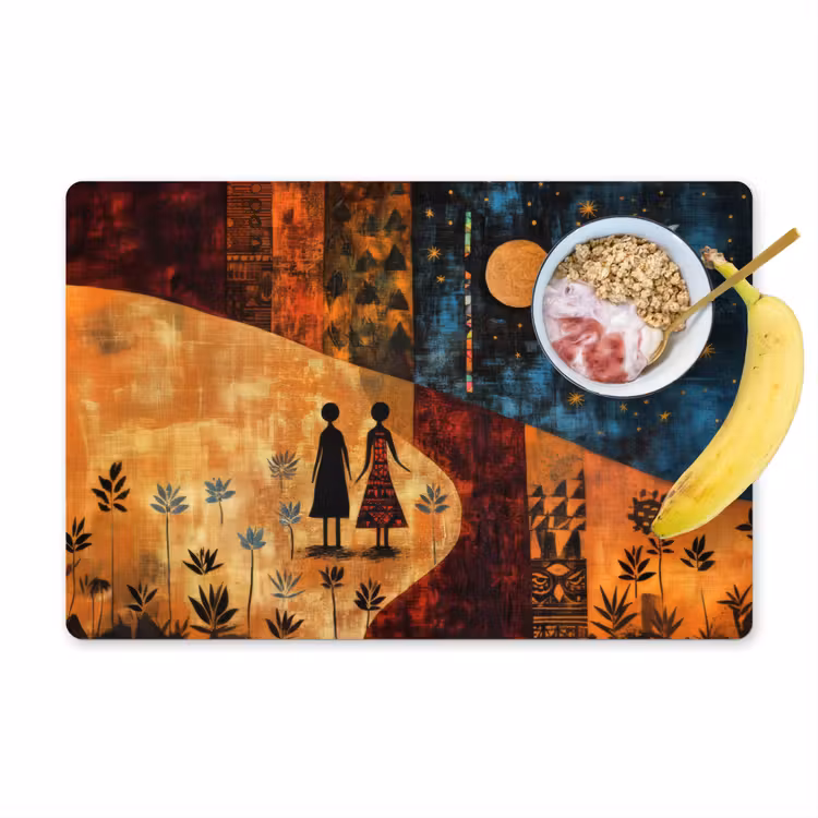 Silhouetten - Abstract - Zon - Maan Placemat vinyl groot -zzzproduct_Kitchenyeah-website