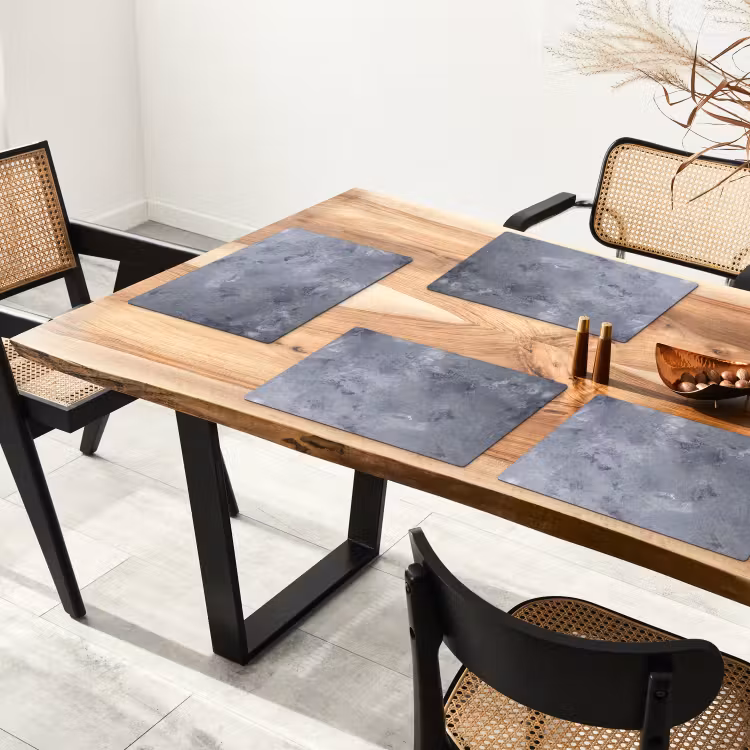 Leisteen - Beton - Retro - Structuren - Grijs - Rustiek Placemat vinyl groot -zzsfeer4_Kitchenyeah-website