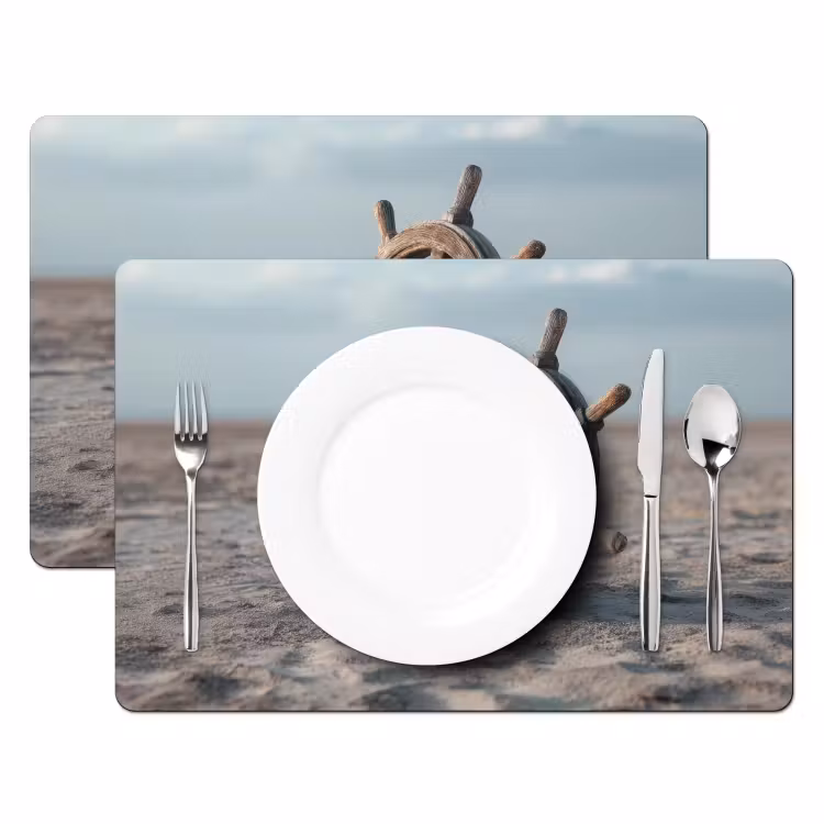 Scheepsstuur - Hout - Bruin - Zand Placemat vinyl groot -zzsfeer2_Kitchenyeah-website