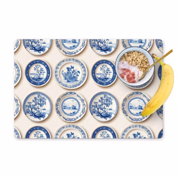Borden - Bomen - Planten - Blauw Placemat vinyl groot 368 -zzzproduct_Kitchenyeah-website