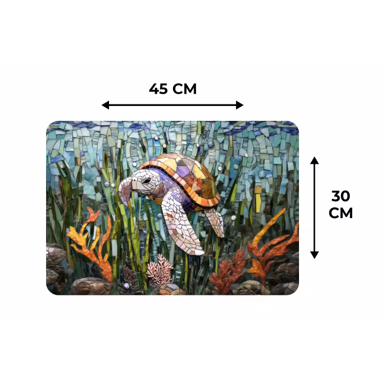 Schildpad - Zeewier - Mozaïek Placemat vinyl groot -specs