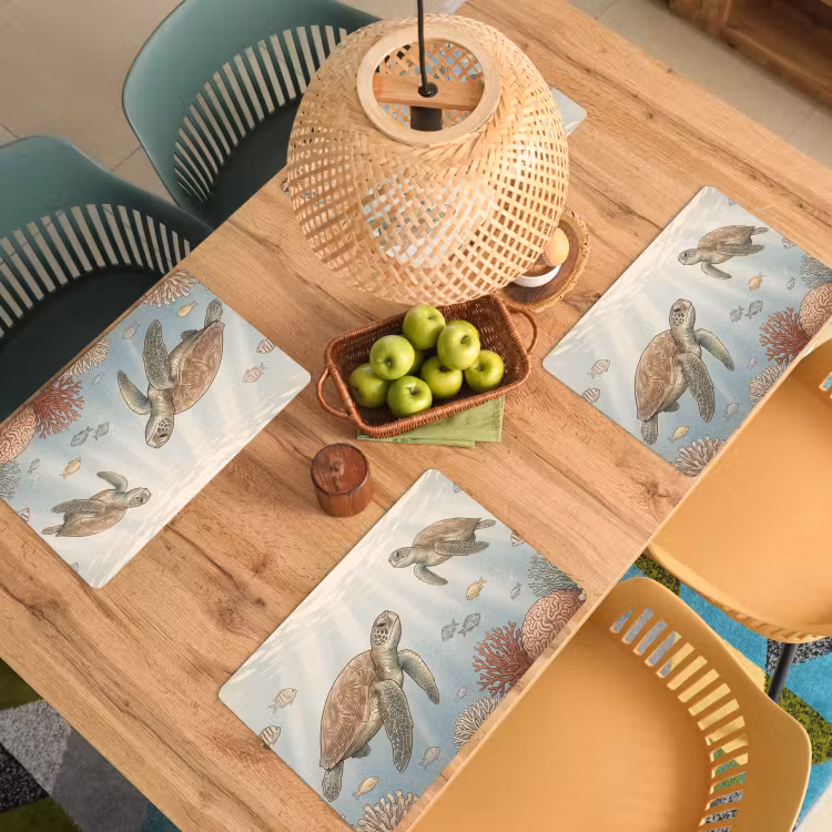 Schildpad - Onderwater - Natuur - Illustratie Placemat vinyl groot -zzsfeer5_Kitchenyeah-website