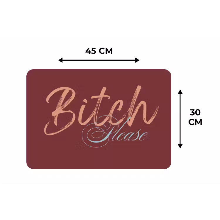 Bitch please - Rood - Blauw Placemat vinyl groot -specs