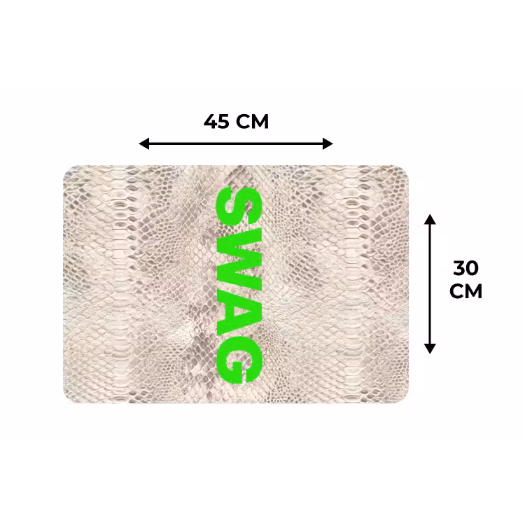 Slangenprint - SWAG - Neon - Groen Placemat vinyl groot -specs