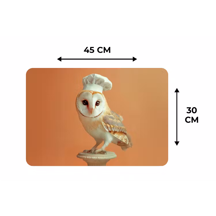 Kerkuil - Koksmuts - Oranje - Vogel Placemat vinyl groot -specs
