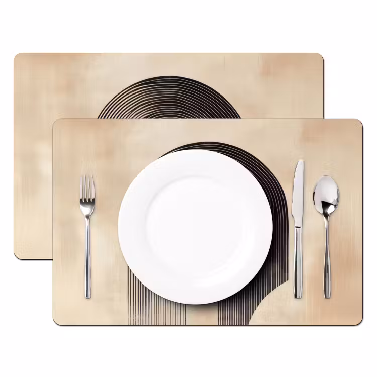 Boog - Strepen - Minimalistisch - Zwart Placemat vinyl groot -zzsfeer2_Kitchenyeah-website