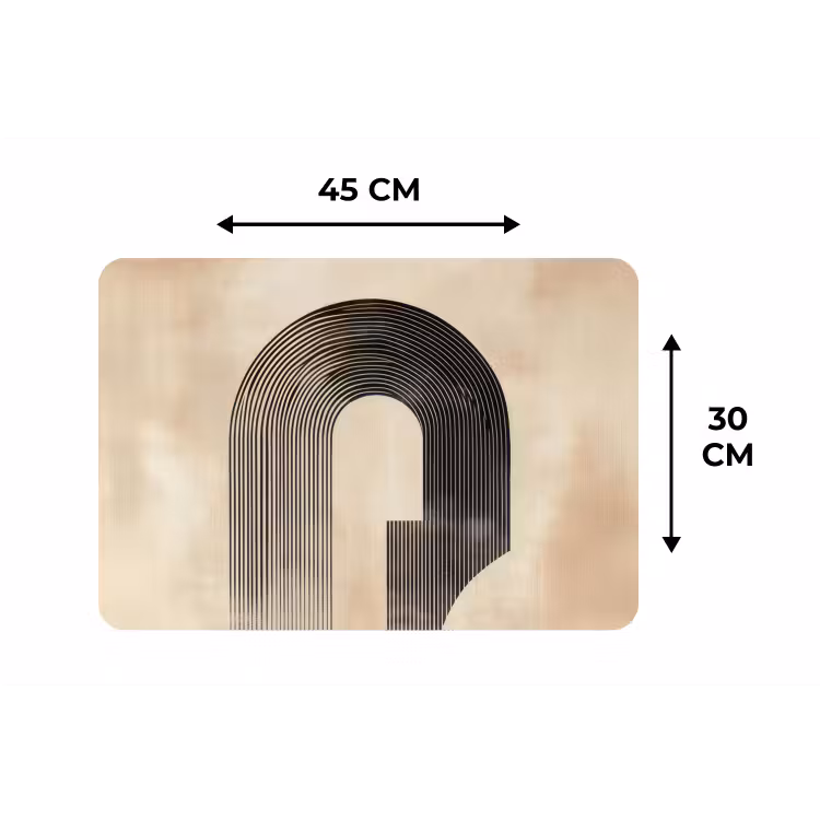 Boog - Strepen - Minimalistisch - Zwart Placemat vinyl groot -specs